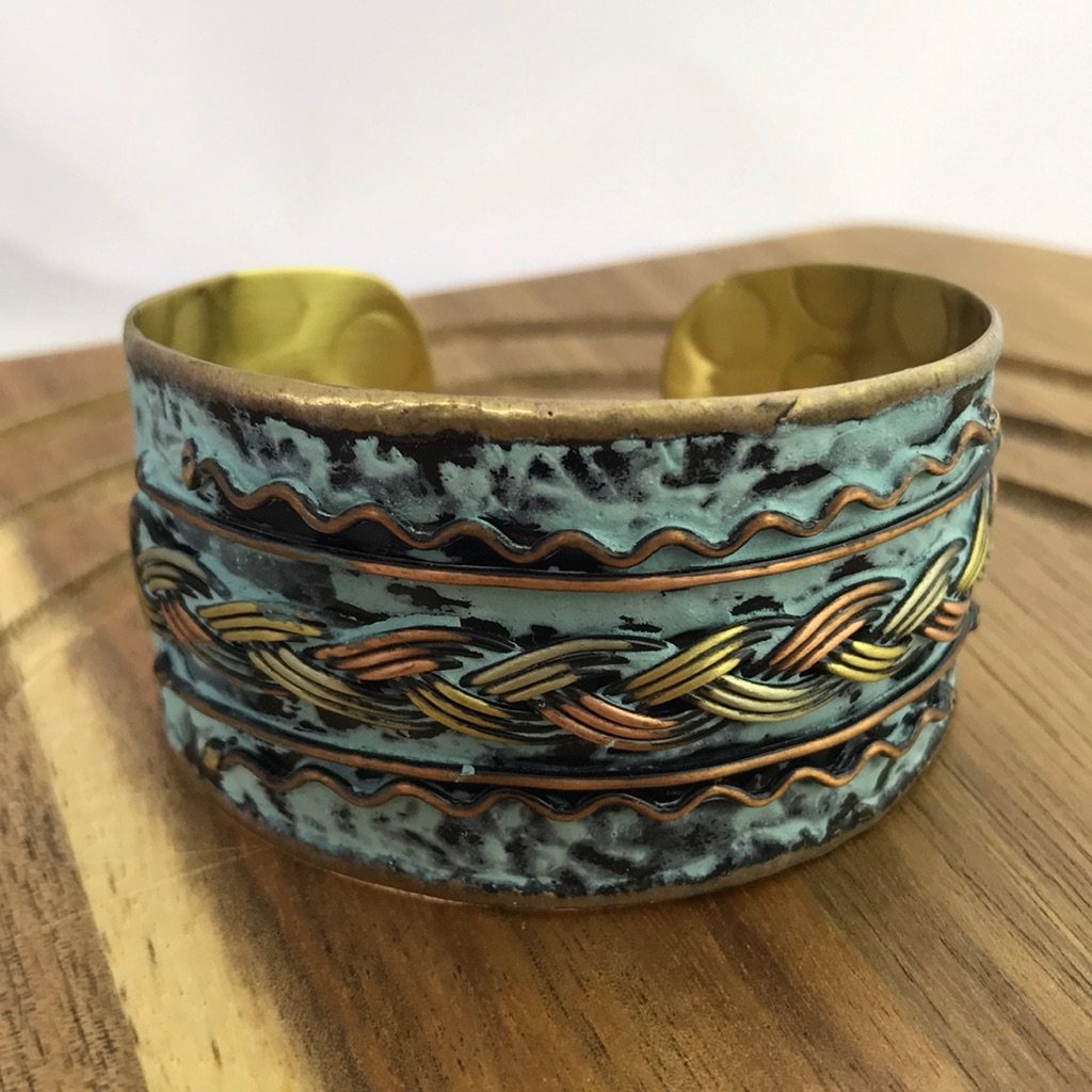 Beautiful Artisan Patina Finish Cuff Bracelet 1.5